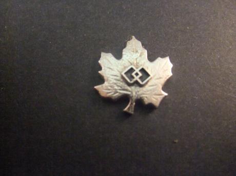 Canada Maple Leaf Esdoornblad vlag zilverkleurig
